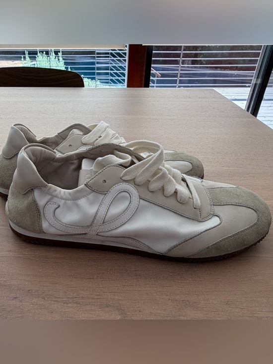 Loewe Shoes - Loewe ballet runner sneakers flats 40 white gray leather suede
